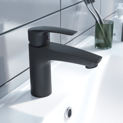 Смеситель для умывальника, черный, Ray, IDDIS (RAYBL00i01)