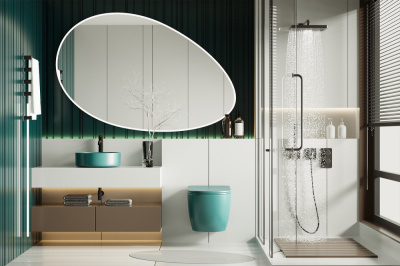 Унитаз ABBER Bequem подвесной темно-зеленый матовый, безободковый (AC1101MBG)