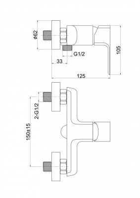 Смеситель CERSANIT GEO для душа (63041) Смеситель CERSANIT GEO для душа (63041)