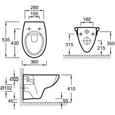 Унитаз подвесной безободковый Jacob Delafon - Patio Rimless (EDV102-00) Унитаз подвесной безободковый Jacob Delafon - Patio Rimless (EDV102-00)