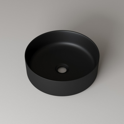 Чёрный матовый умывальник накладной, Ray, IDDIS (RAYBM03i27)