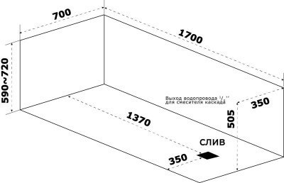 Ванна акриловая BAS - Аякс 170x75 (В 00131)