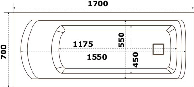 Ванна акриловая BAS - Аякс 170x75 (В 00131)