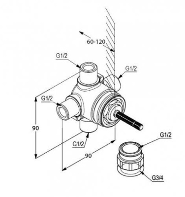 Внутренняя часть переключателя KLUDI на 3 положения (29757) Внутренняя часть переключателя KLUDI на 3 положения (29757)