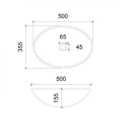 Раковина накладная стеклянная ABBER Glas прозрачная (AK2303)