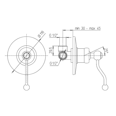 Смеситель для душа Paini Duomo (88F3690)