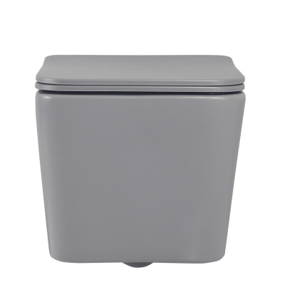 Унитаз ABBER Rechteck подвесной серый матовый, безободковый (AC1201MG)