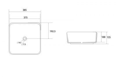 Раковина накладная ABBER Rechteck белая (AC2211)
