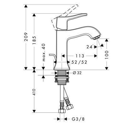 Смеситель для раковины Hansgrohe - Metris Classic (31075000)