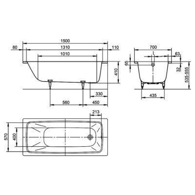 Ванна стальная Kaldewei - Cayono Мод.747 150x70 (274700010001)
