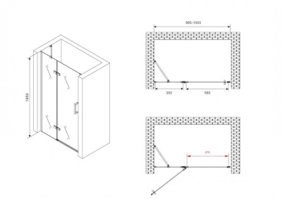 Душевая дверь ABBER Zart (AG08100B) Душевая дверь ABBER Zart (AG08100B)
