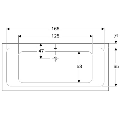 Ванна прямоугольная 180x80 Geberit Renova (657380000)