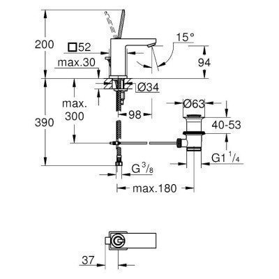 Смеситель для раковины Grohe - Eurocube Joy (23654000)