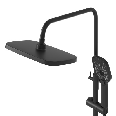 Душевая стойка Pragma 500.K35.03.210 с верхним душем, ручной лейкой и смесителем, черный матовый (500.K35.03.210) Душевая стойка Pragma 500.K35.03.210 с верхним душем, ручной лейкой и смесителем, черный матовый (500.K35.03.210)