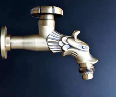 Сливной латунный кран для хамама (насадка-«рассекатель») бронза (21600)