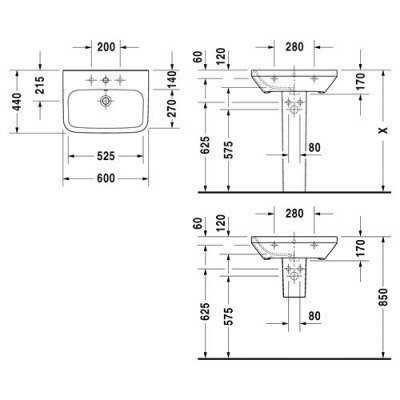 Раковина настенная Duravit - DuraStyle 60x44 (2319600000)