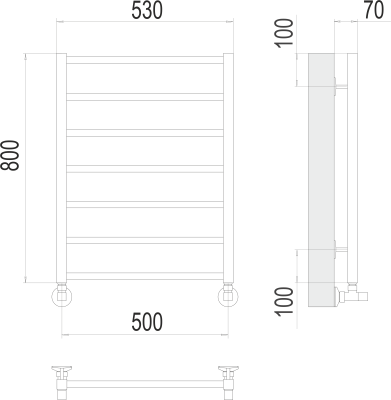 Водяной полотенцесушитель Terminus Контур П7 500х800 (4670078529657)