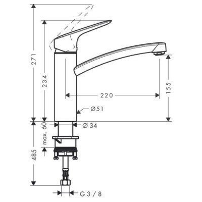 Смеситель для кухни Hansgrohe - Logis (71832000)
