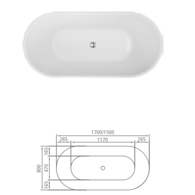 Ванна Calypso SEVILLA 170 1700×800×600 отдельностоящая (8C-368-170) Ванна Calypso SEVILLA 170 1700×800×600 отдельностоящая (8C-368-170)