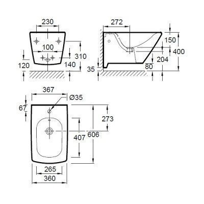 Биде подвесное JACOB DELAFON - Escale (E1298-00)