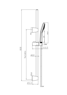 Душевой гарнитур Cersanit NENO черный (63696)