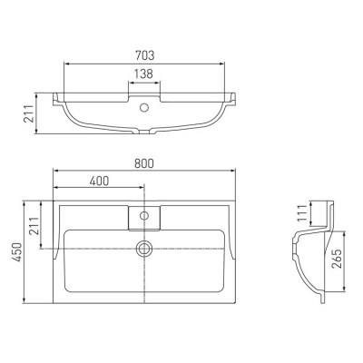 Раковина Акватон - Фабиа 80 (1A708031FB010)