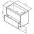 AM.PM GEM, База под раковину, подвесная, 75 см, 2 ящика push-to-open, графит матовый (M90FHX07522GM)