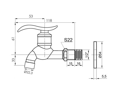 Сливной кран Bronze de Luxe (насадка-рассекатель) (21974/1)