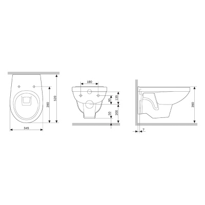 Damixa Jupiter подвесной унитаз с сиденьем микролифт (DX77C1738SC)