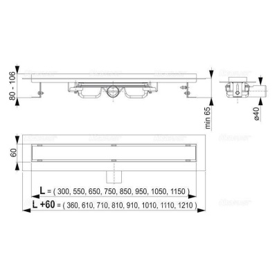 Душевой лоток - AlcaPlast (APZ106-850) Professional Low