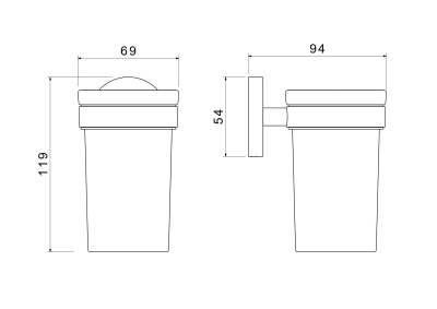 Стакан с держателем AQUATEK ЕВРОПА (AQ4104CR)