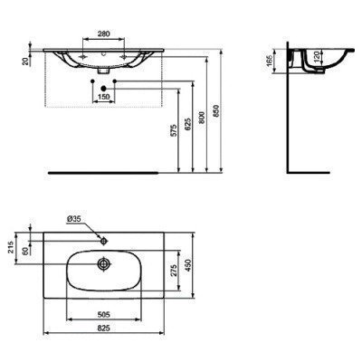 Раковина  Ideal Standard - Tesi 82x45 (T350901)
