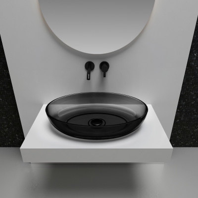 Раковина накладная прозрачная ABBER Kristall (AT2801Onyx)