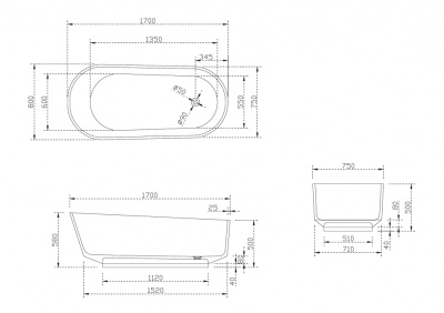Прозрачная ванна ABBER Kristall бирюзовая (AT9706Aquamarin)