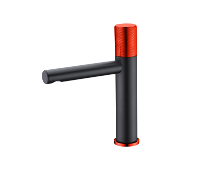 Смеситель низкий AVANTGARDE черный/ красный (2010RH)