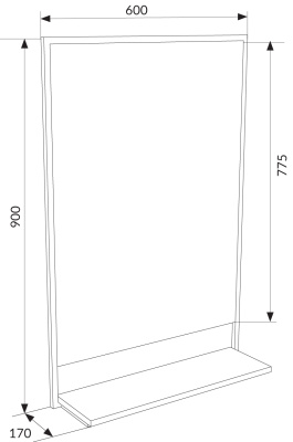 Зеркало 1Marka GRUNGE LOFT 60П (Ц0000007990)