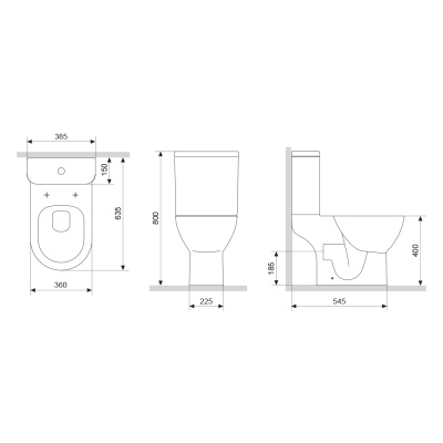 Damixa Luna унитаз-компакт без ободка с сиденьем микролифт (DX46C8600SC)