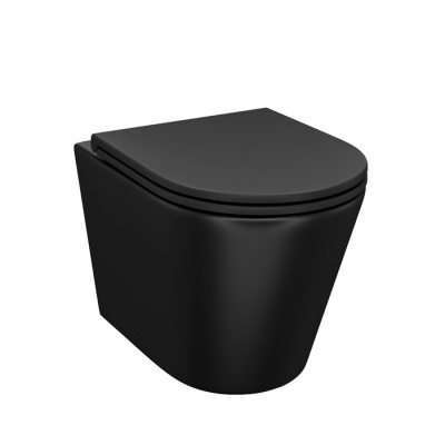 Унитаз подвесной безободковый, чёрный матовый, Calipso, IDDIS (CALR3BMi25)