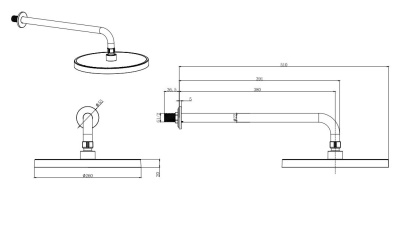 Верхний душ настенный 260мм AQUATEK (AQ2080CR) Верхний душ настенный 260мм AQUATEK (AQ2080CR)
