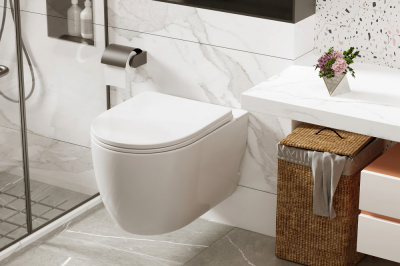 Унитаз ABBER Bequem подвесной белый с импульсным смывом (AC1105P)