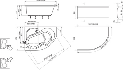 Акриловая ванна Ravak Rosa I 150x105 R (CJ01000000)