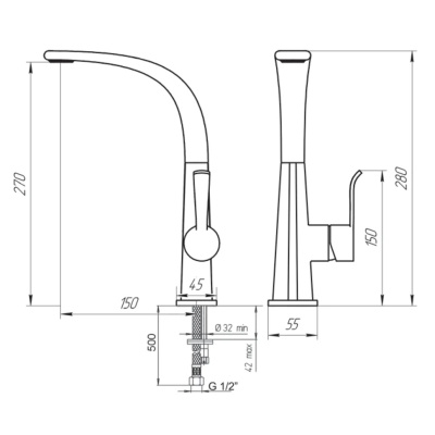 Смеситель для кухни PAINI Serena, хром (SECR571LMKM)