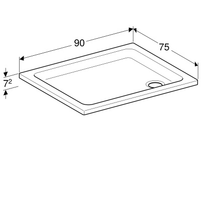 Душевой поддон прямоугольный, 75х90 см Geberit Renova (652250000)