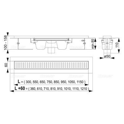 Душевой лоток - AlcaPlast (APZ1001-1050)