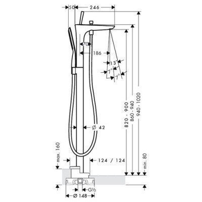 Смеситель напольный Hansgrohe - PuraVida (15473400)