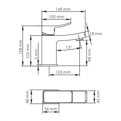 Aller 1063WHITE Смеситель для умывальника WasserKRAFT (1063W)