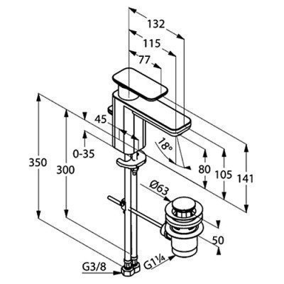 Смеситель для раковины Kludi - E2 (490230575)