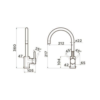 Смеситель для кухни Omoikiri Wakayama-C (4994243)