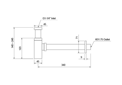 Сифон AQUATEK, матовый черный (AQ6013MB)