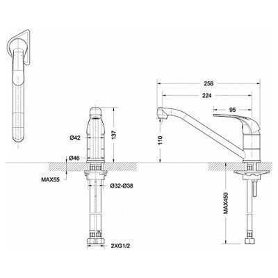 Смеситель для кухни Bravat - Fit (F7135188CP-RUS)